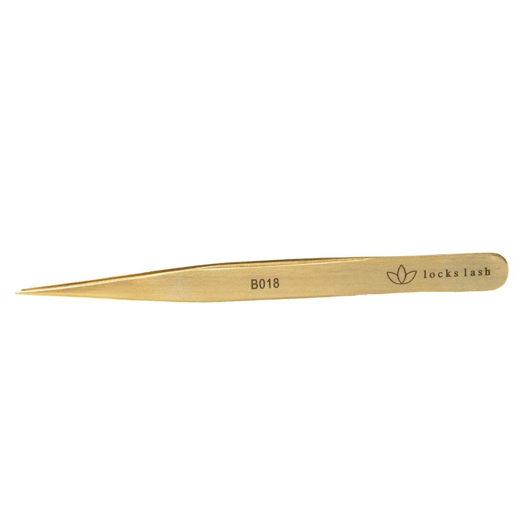 Standard Straight Tweezers Gold B018