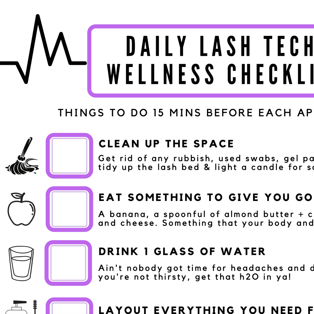 Downloadable Wellness Technician Checklist