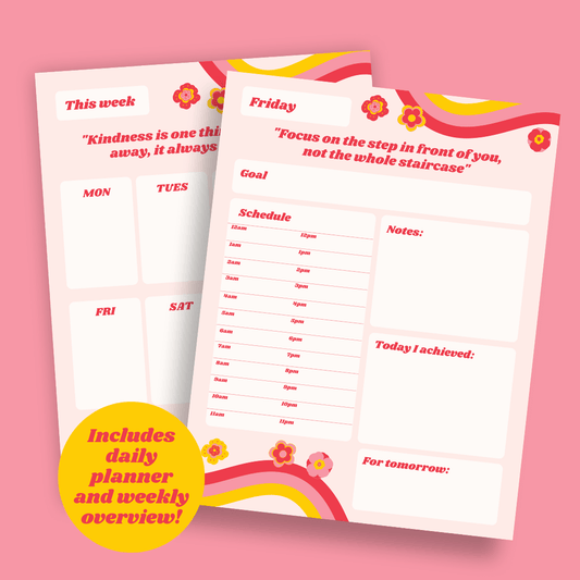 Downloadable Daily Planner and Achievement Diary (7days)