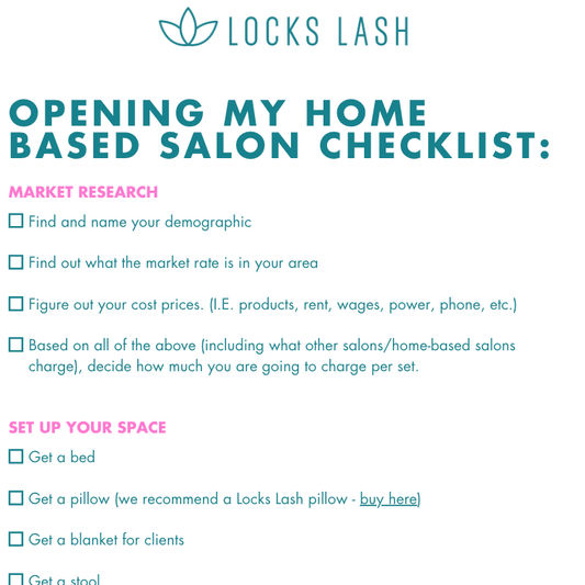 Opening a Home-based Salon checklist: