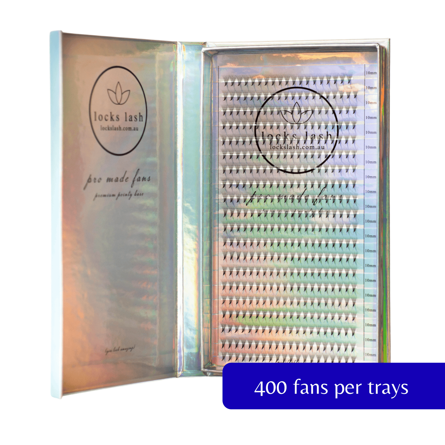 Premium Promade Fans Eyelash Extensions C Curl 0.07 | Pointy Base | 400 Fans Jumbo Trays