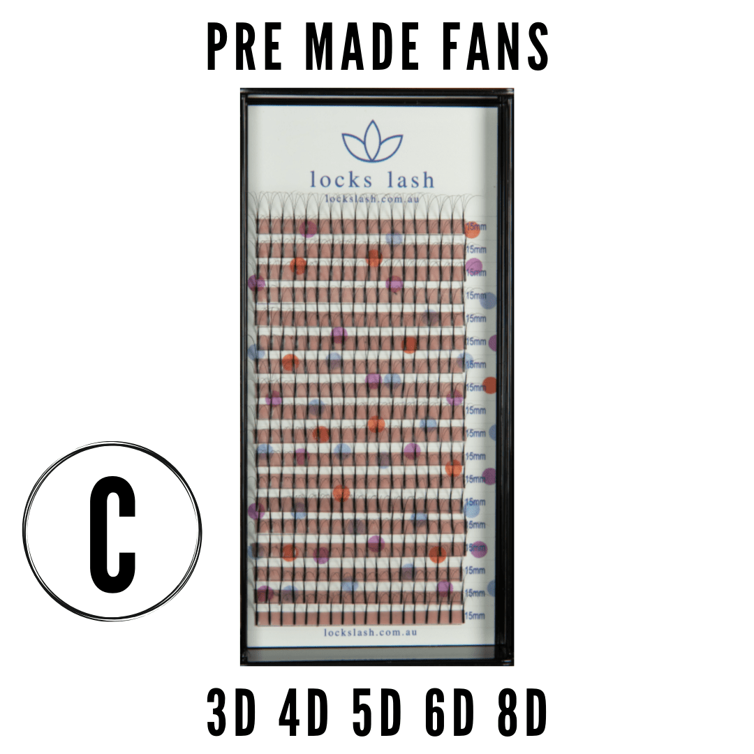 Pink strip premade heatbonded fan volume tray