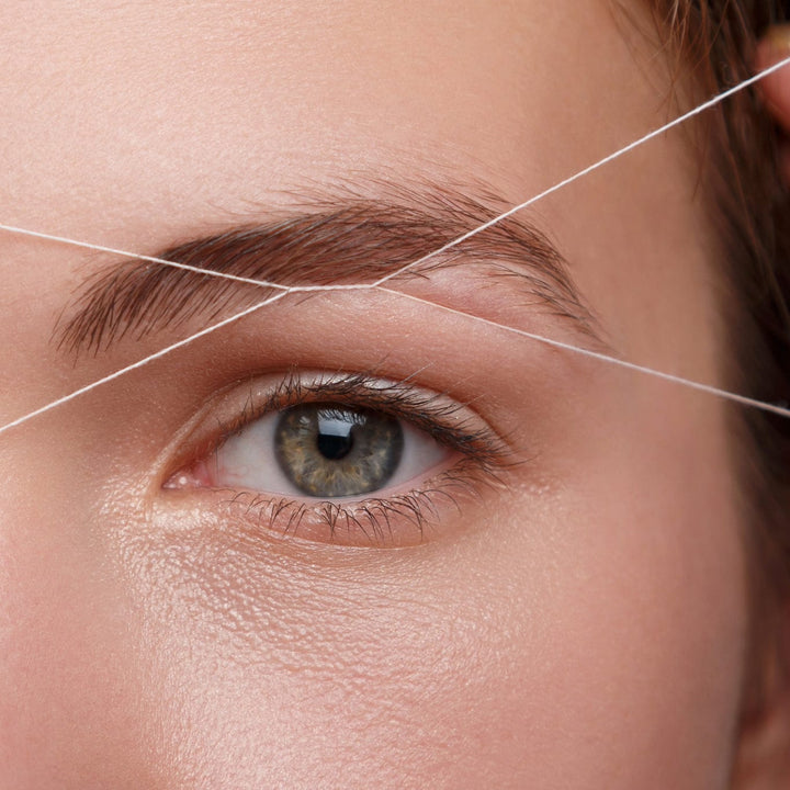 Brow and facial threading technique with locks lash