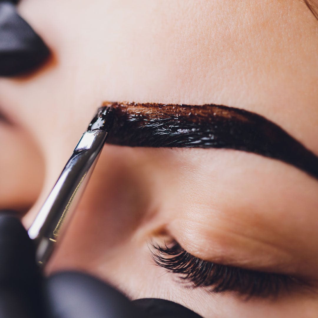 henna tint on brow and skin